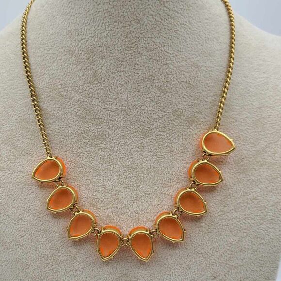 J Crew Orange Flower Petal Necklace - Picture 4 of 8
